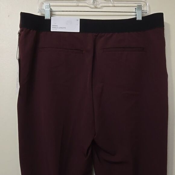 Liz Claiborne Emma Pants Womens Size 12 Career Wine Tasting Red Ankle Mid NWT - Picture 6 of 8